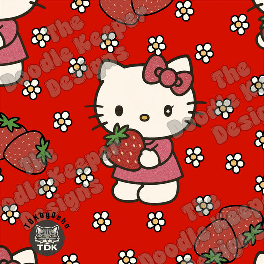 WEBSITE EXCLUSIVE - Kitty and Strawberry 1 Red