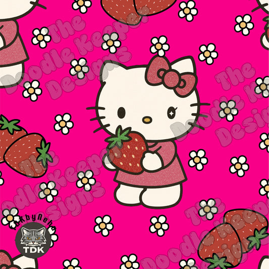 WEBSITE EXCLUSIVE - Kitty and Strawberry 1 Pink