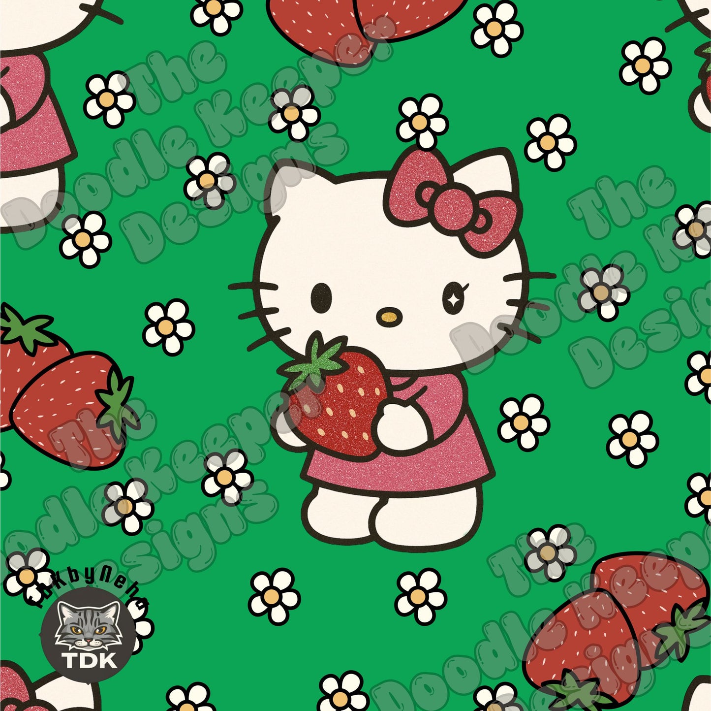 WEBSITE EXCLUSIVE - Kitty and Strawberry 1 Green
