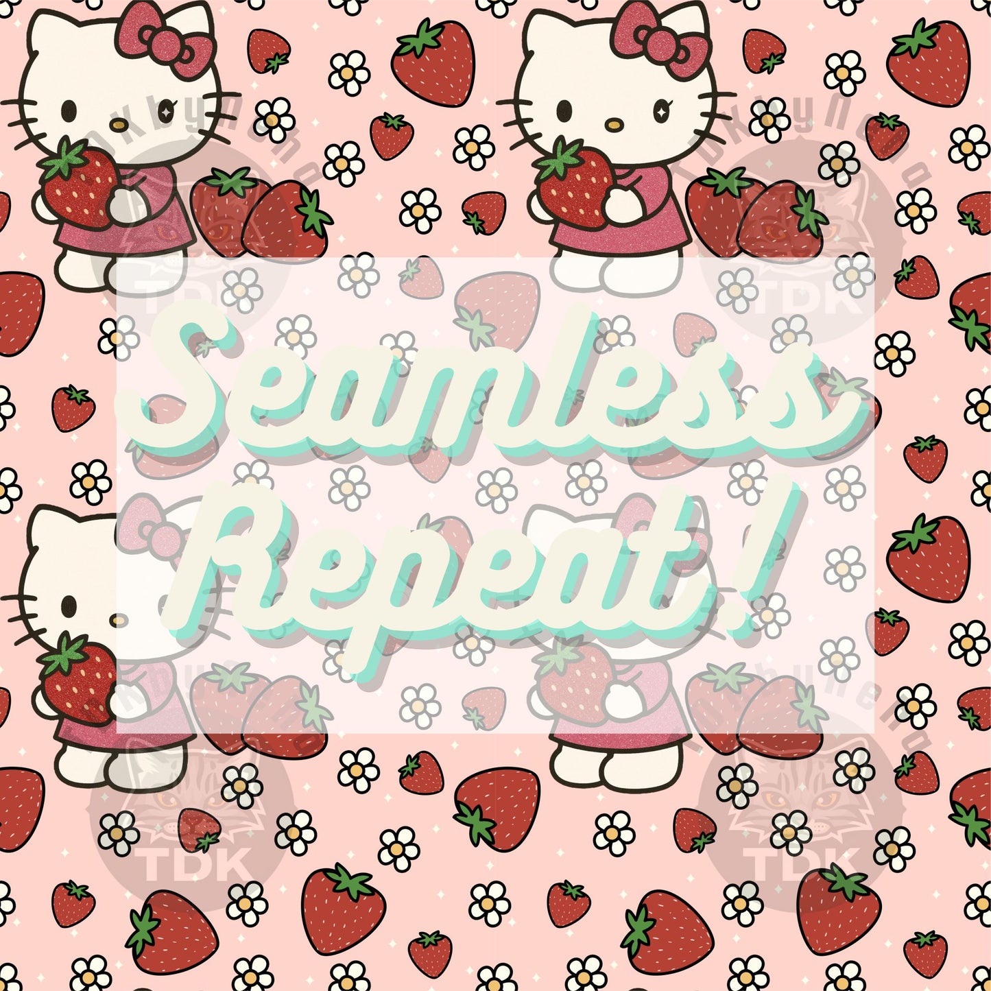 WEBSITE EXCLUSIVE - Kitty and Strawberry 1 Pastel Peach