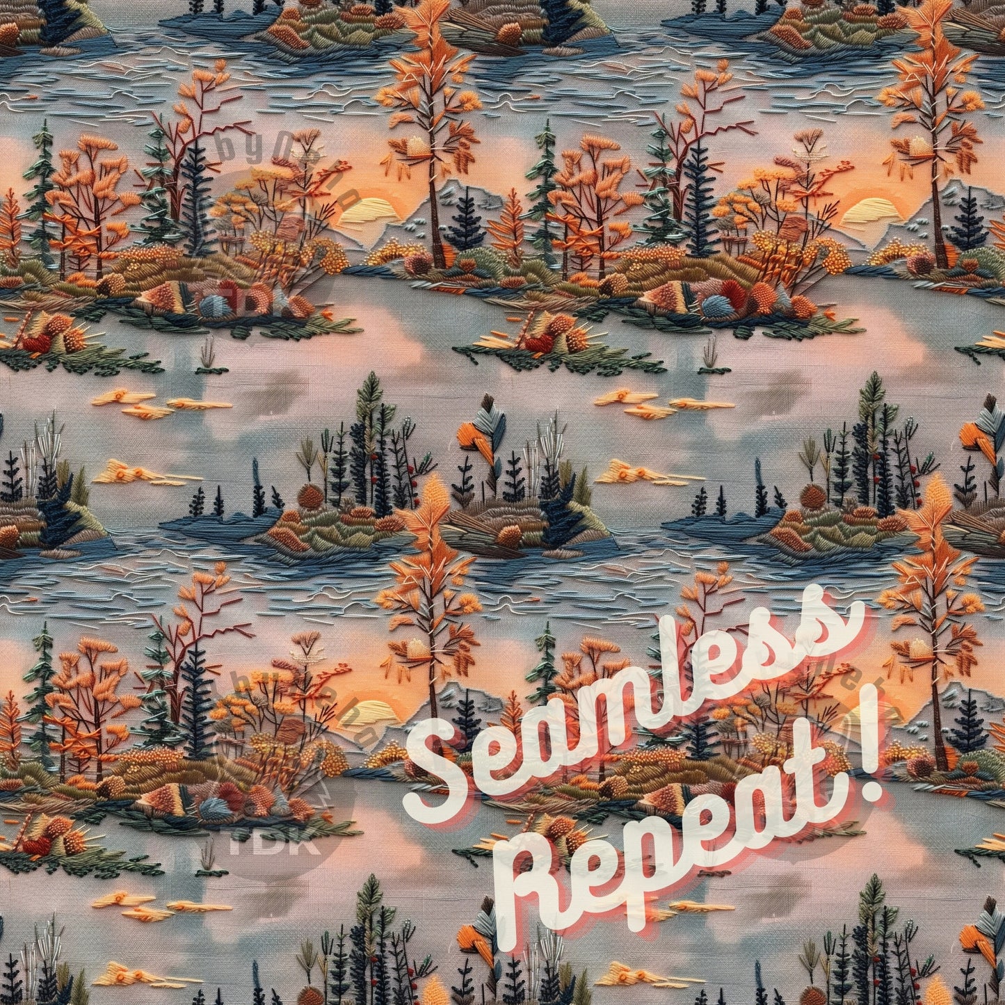 Textured Fall Scenery Seamless JPG