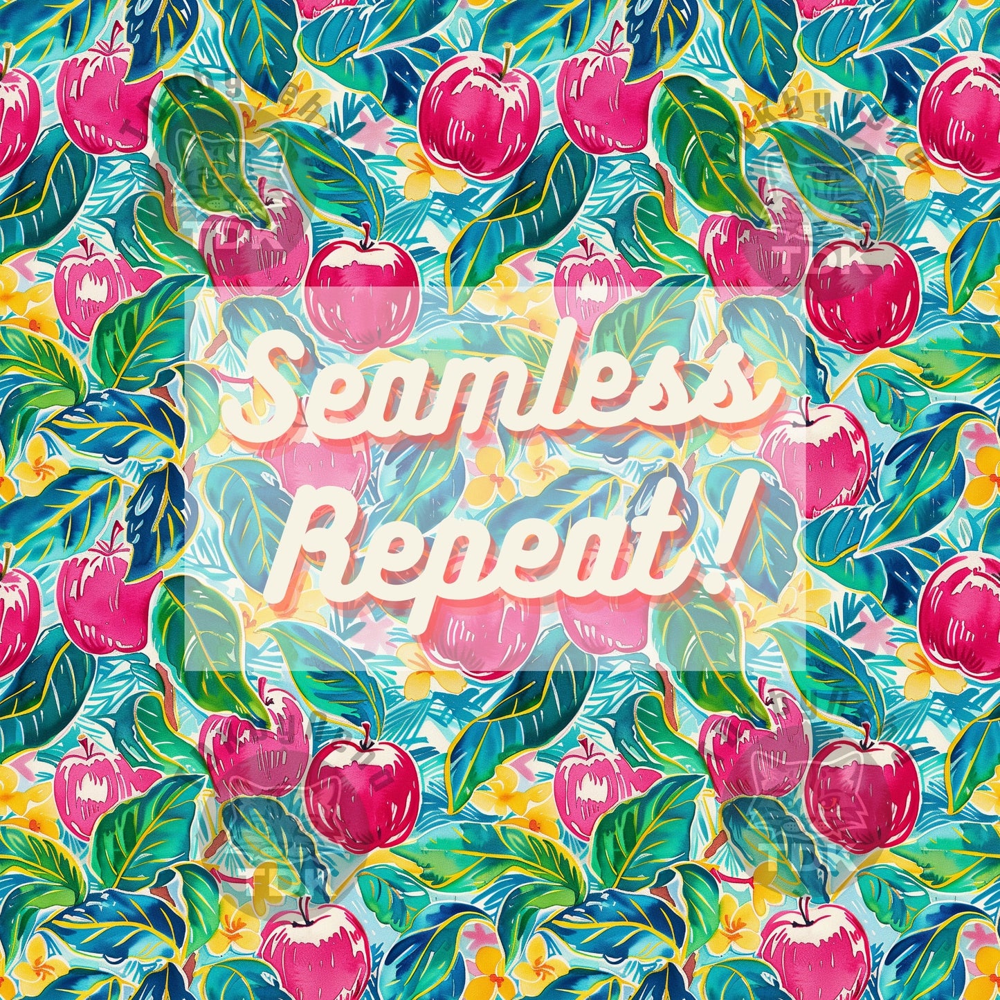 Instant Download - BTS Preppy Apples Seamless JPG
