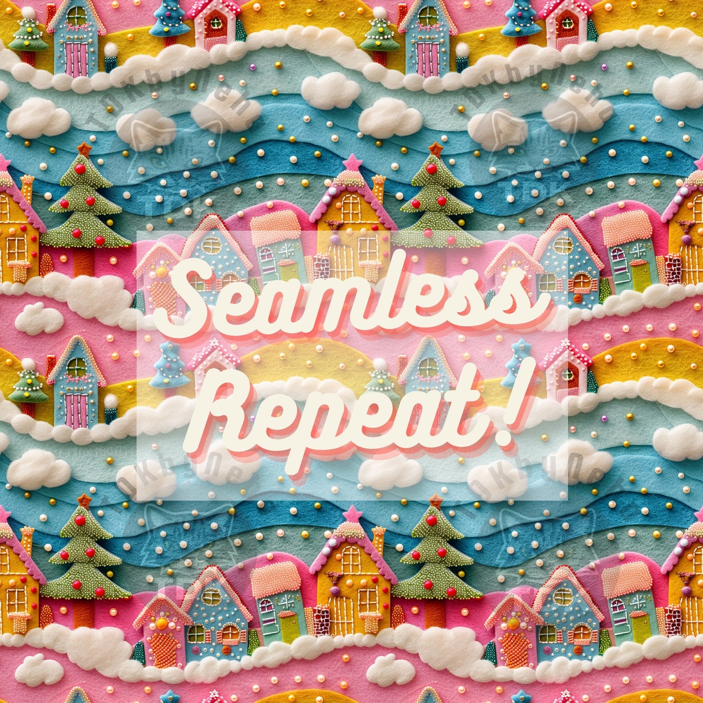 Preppy Christmas Town Seamless JPG