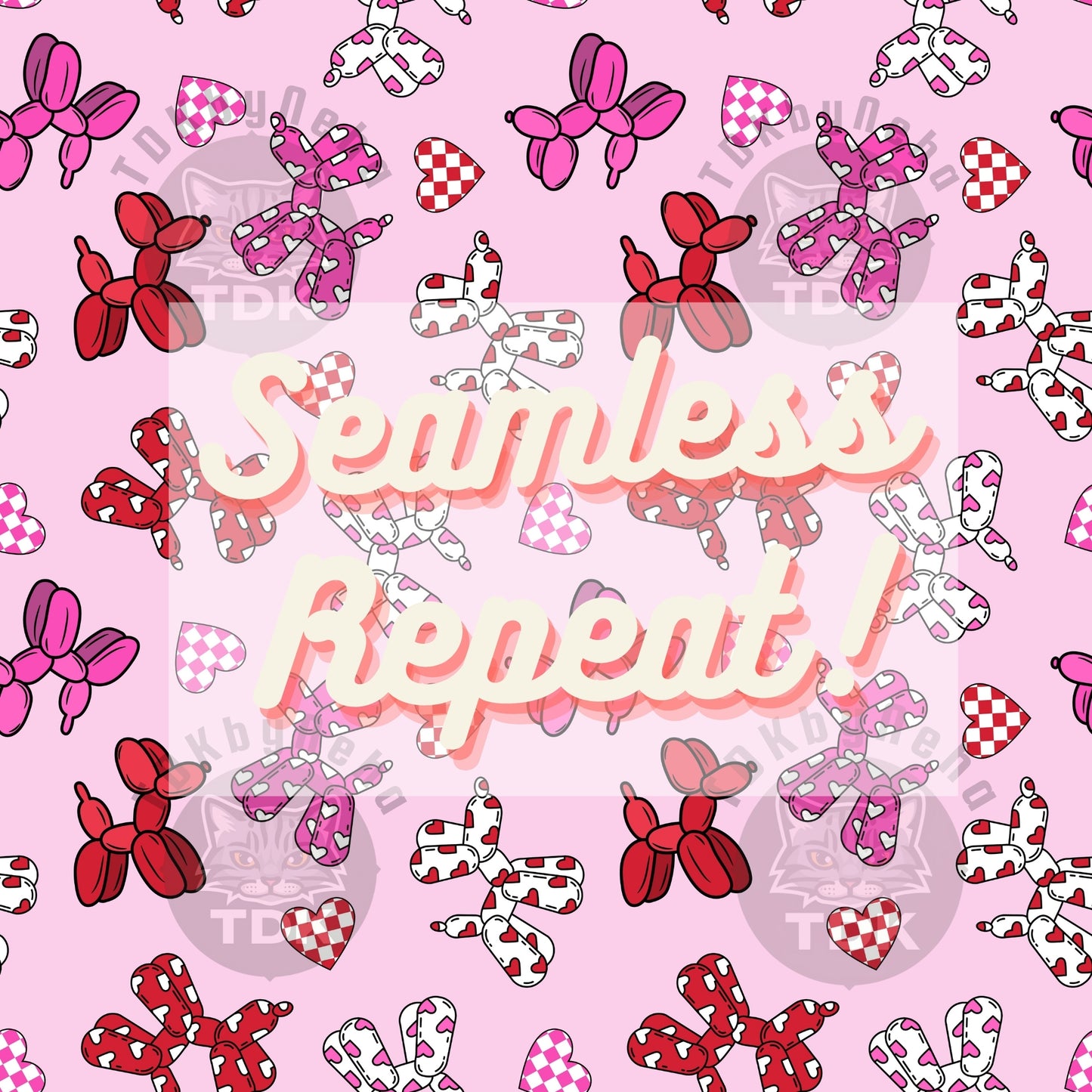 Vday Balloon Dog Seamless JPG (Pink)