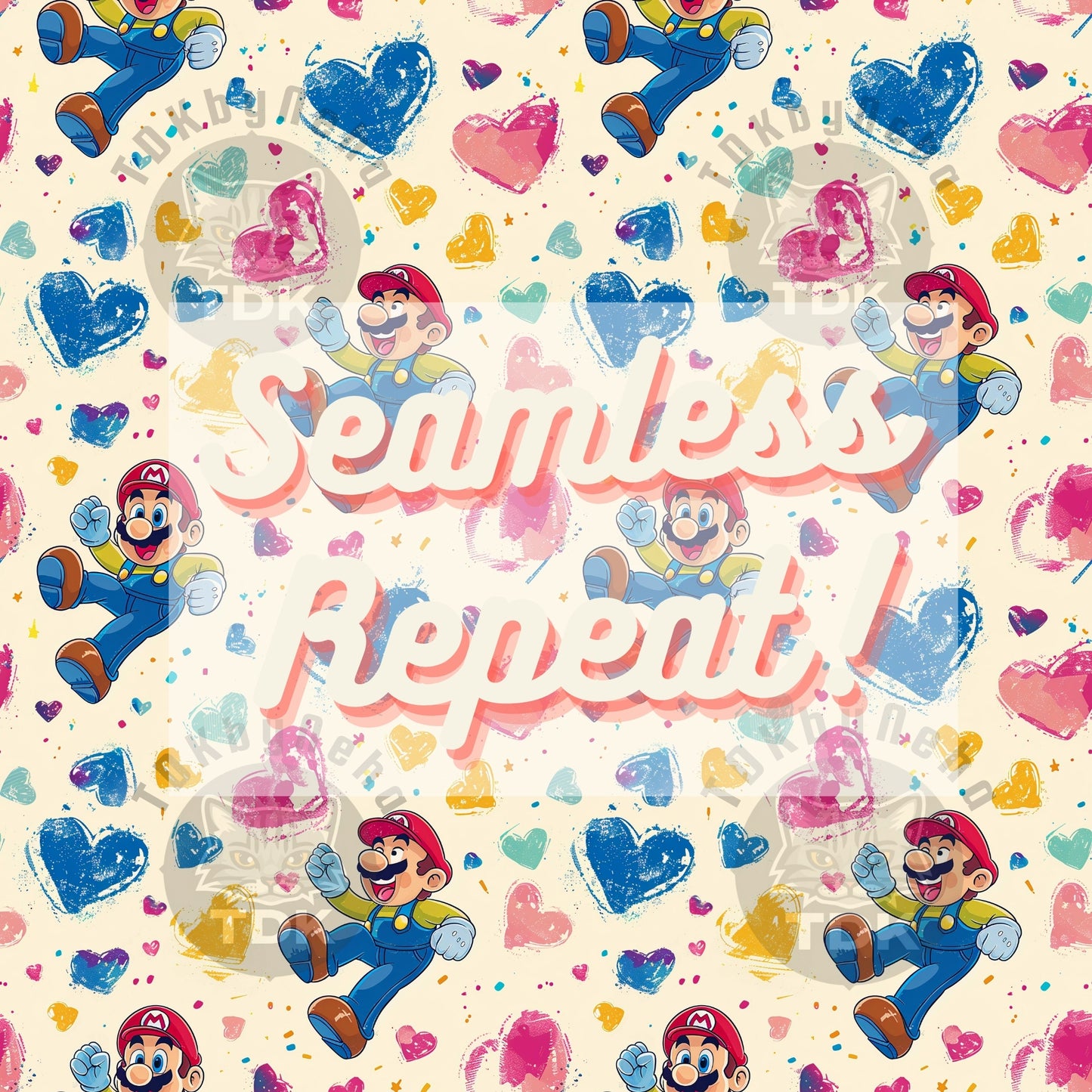 WEBSITE EXCLUSIVE - Vday Mario Seamless Pattern