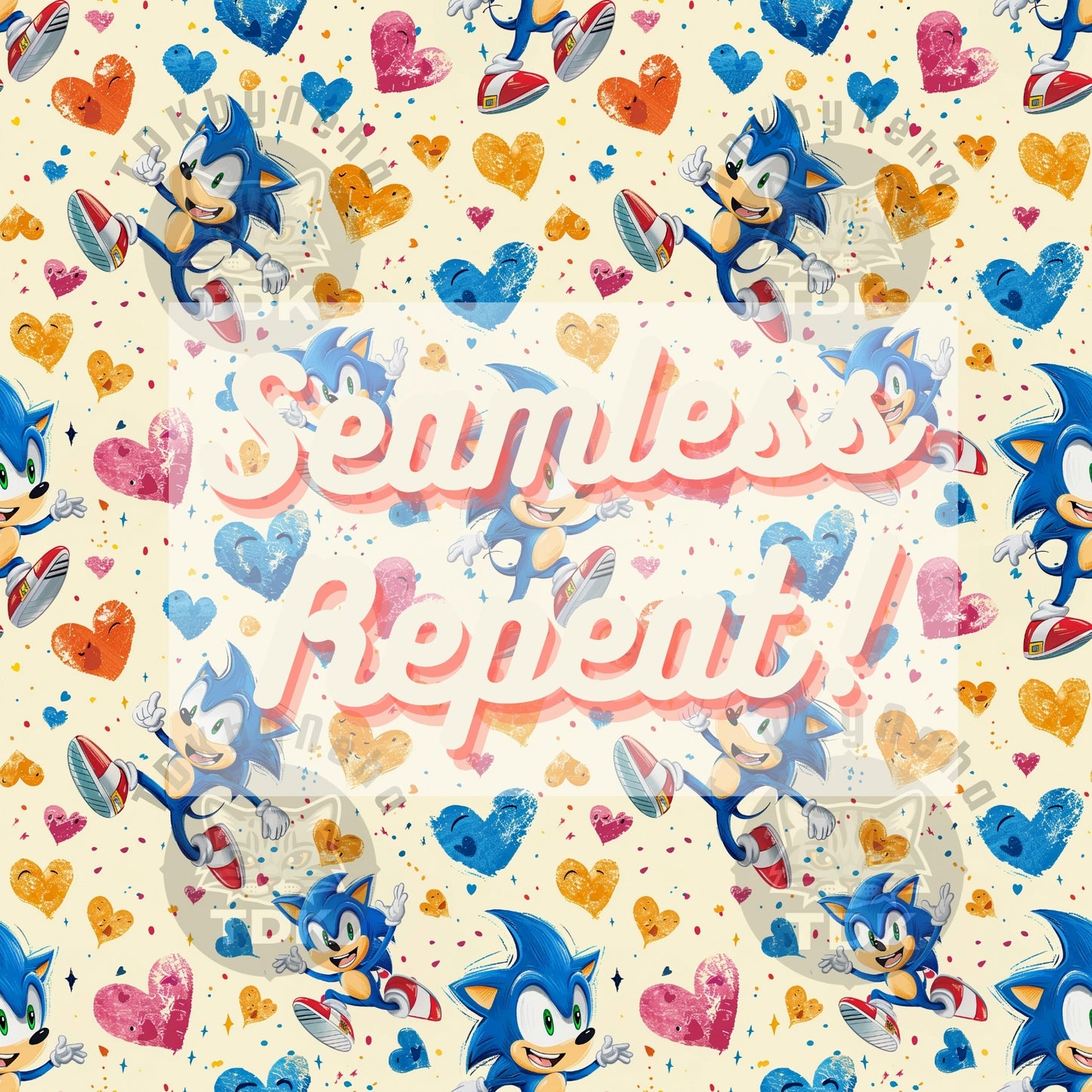 WEBSITE EXCLUSIVE - Vday Sonic Seamless Pattern
