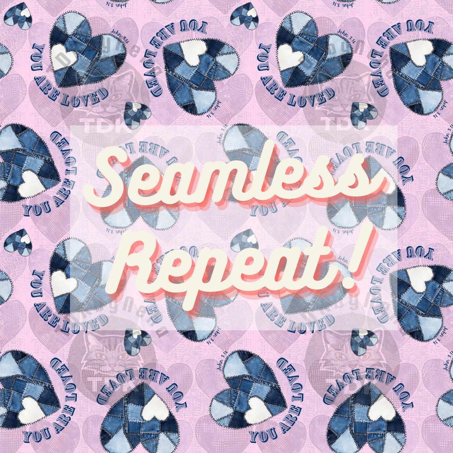 Denim You are Loved Seamless JPG (Lilac)