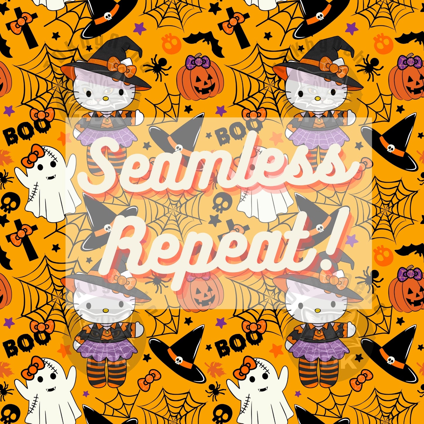 Website Exclusive - Kitty Spooky Seamless PNG