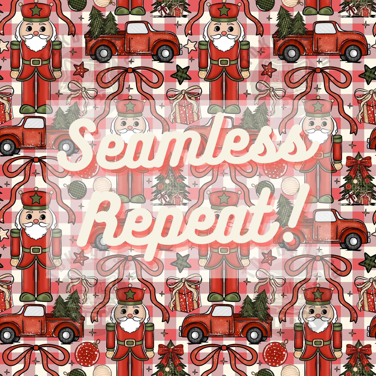 Checks Nutcracker Seamless Red