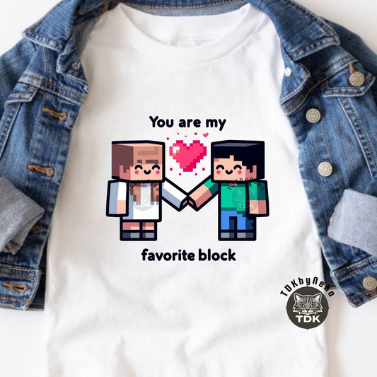 Instant Download Valentines PNG, Video Game clipart Art,Blocks Pixel Shirt Png Miner love, Digital Printable Minec shirt Sublimation Design /Heat Press