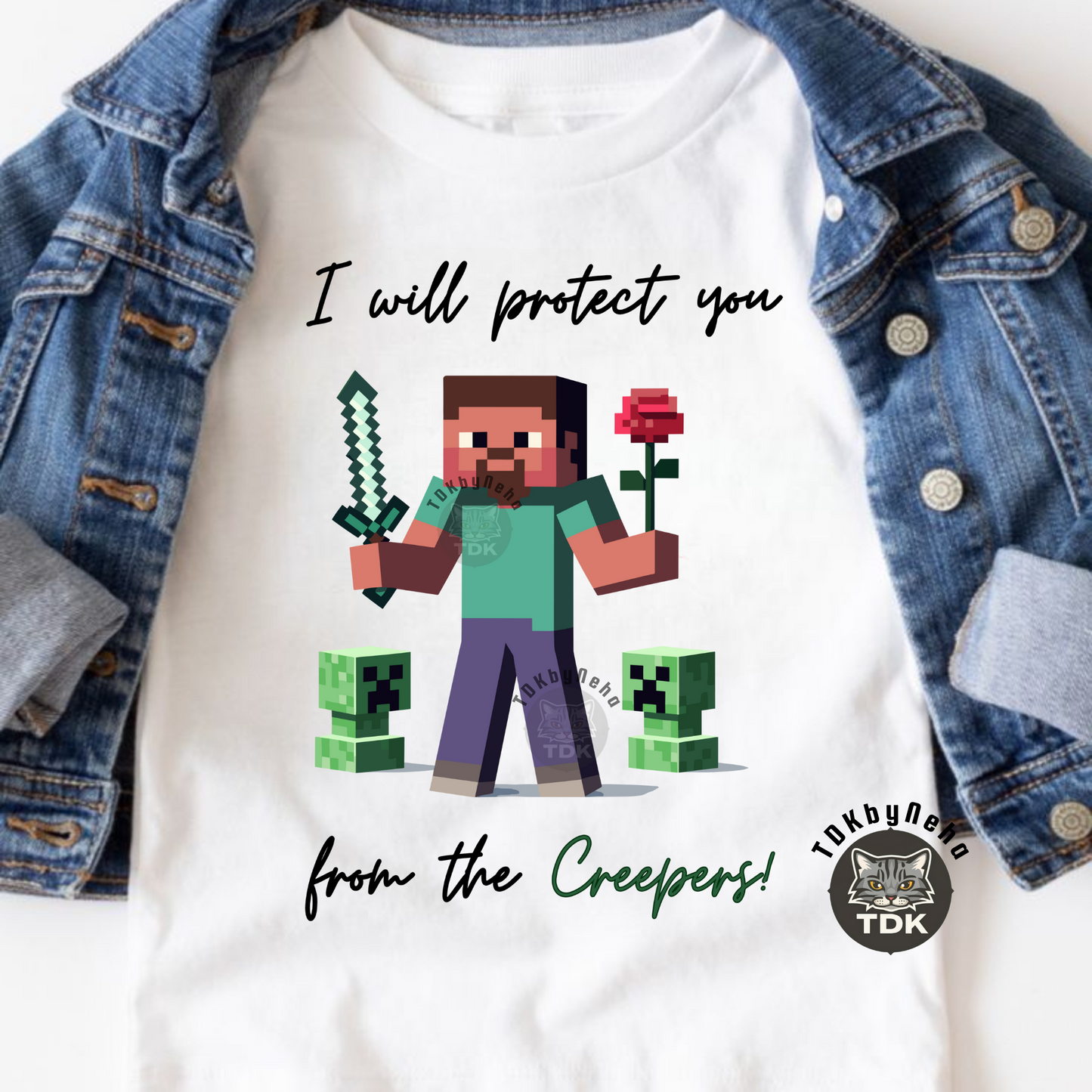 Website Exclusive Valentines Minecraft Protect you from Creepers PNG